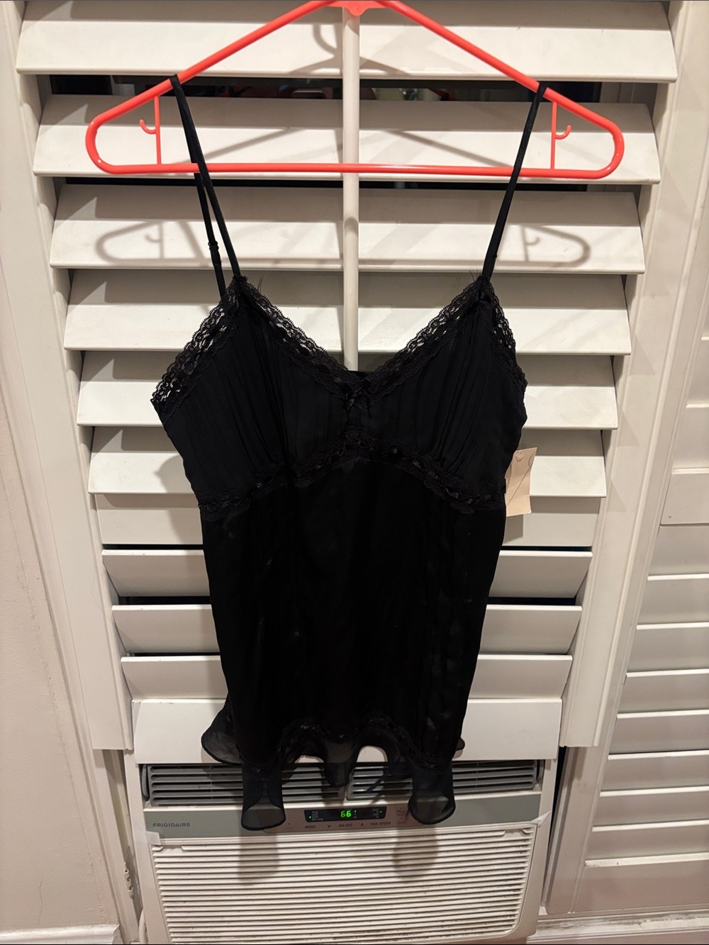 Black Lace-Trim Camisole Slip with Adjustable Straps